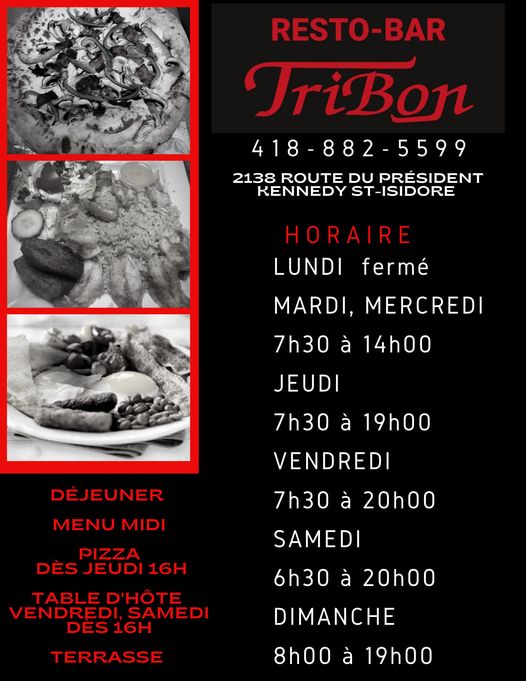 Resto Bar Tribon Horaire